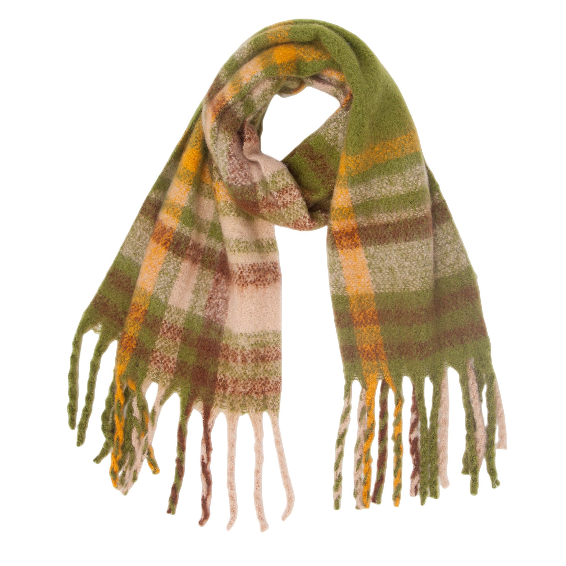 New Autumn Winter Thickened Coarsetassel Plaid Warm Scarf