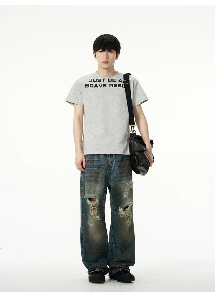 Distressed Baggy Ripped Denim Jeans