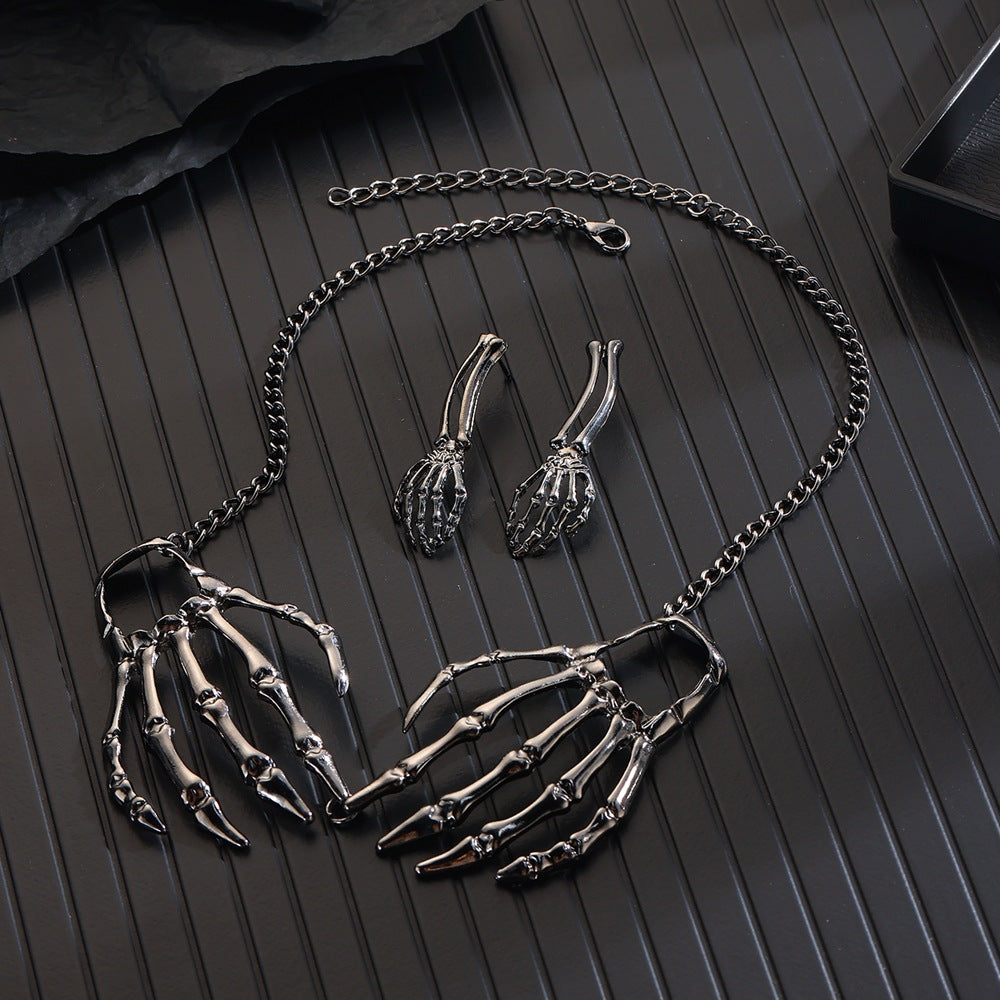 Personality Gothic Punk Skull Pendant Hiphop Halloween Alloy Necklace