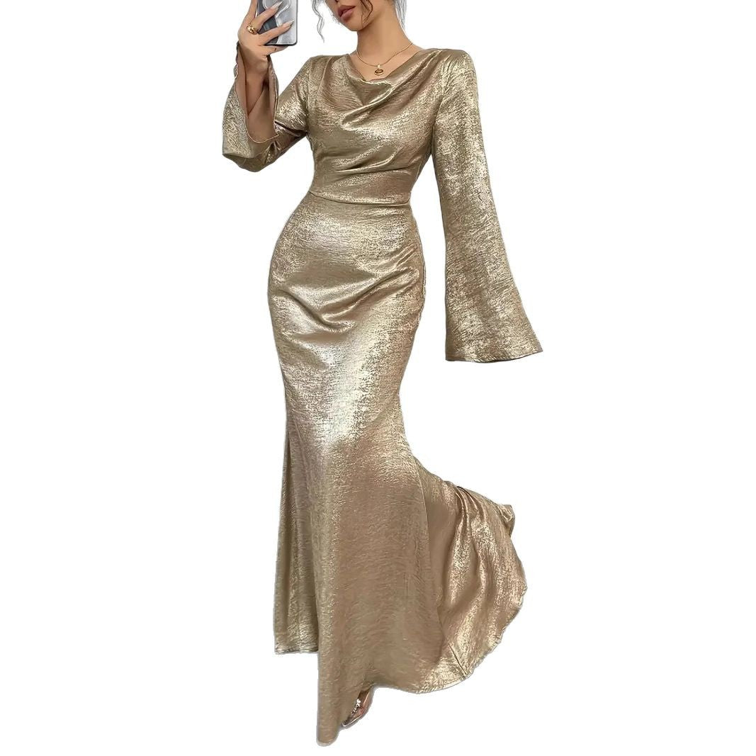 Nadia Boutique Women's Evening Dress with Shiny Surface Everyday Luxe Edit
