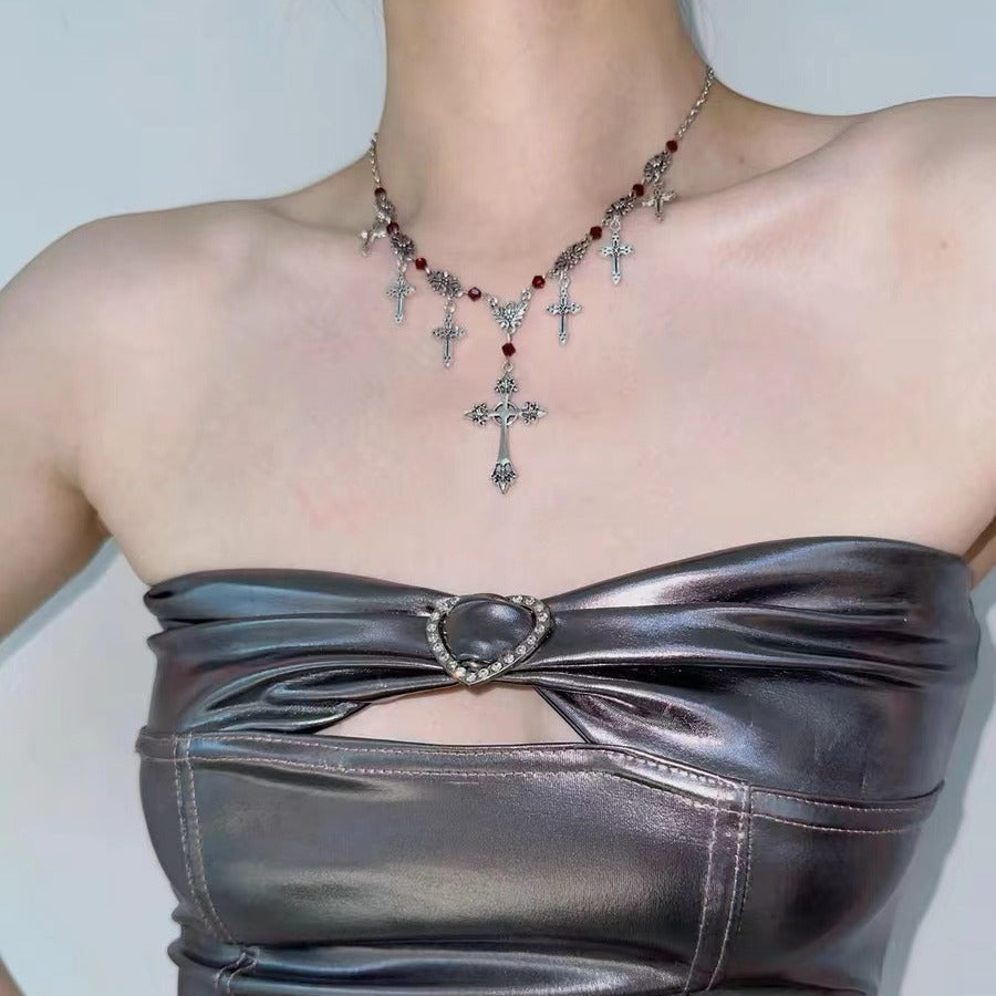 Cross Pendant Dark Gothic Hiphop Sweet Cool Necklace