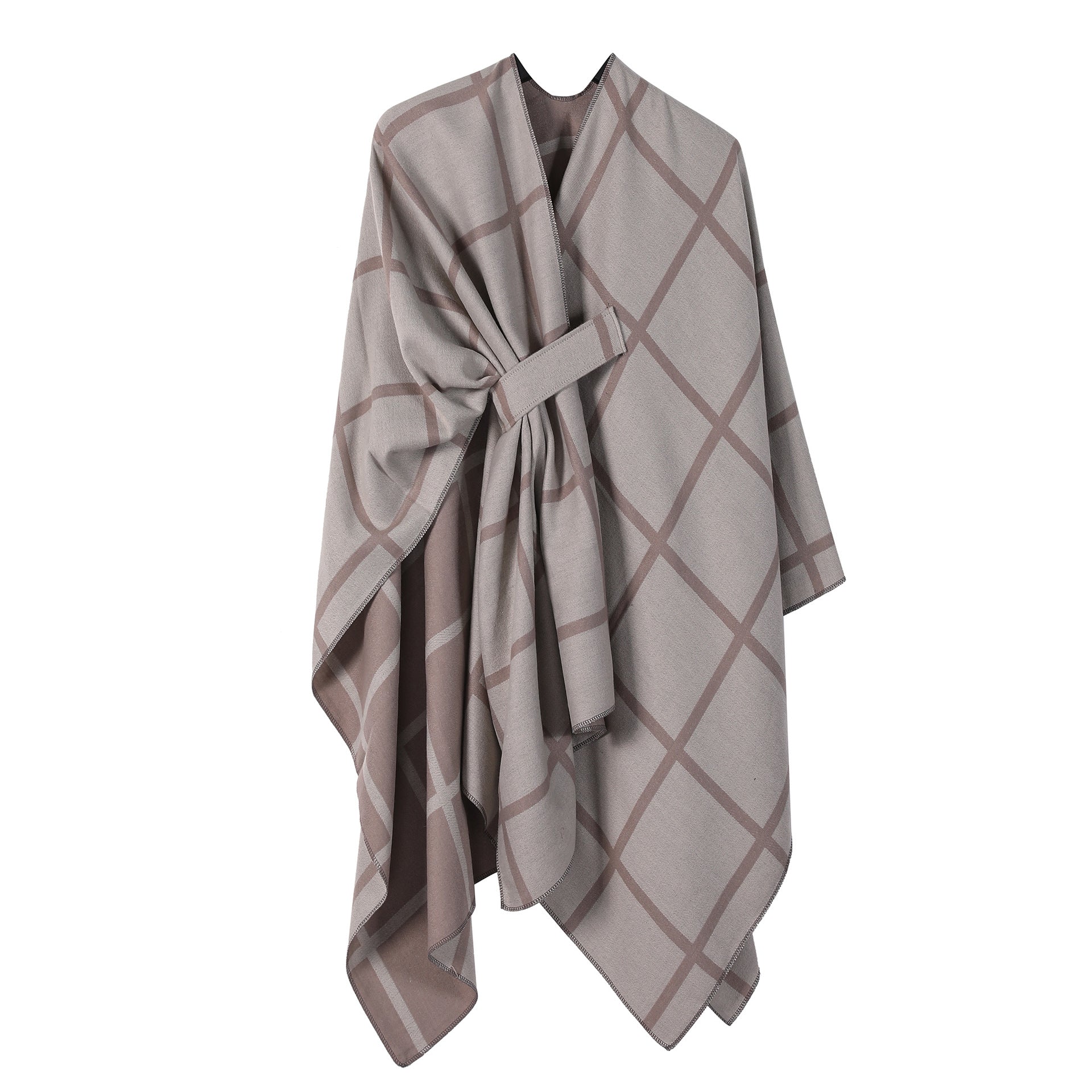 Bestselling Sidetied Plaid Split Cape Warm Crossborder Scarf