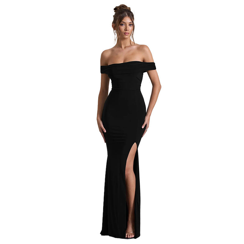 Showstopper Slit Dress Black