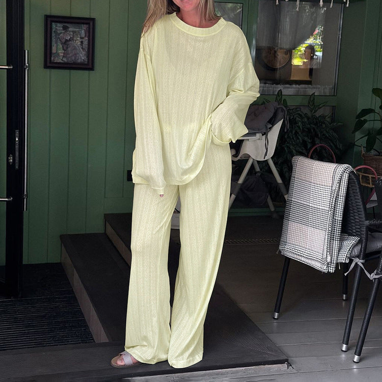 Soft Light Yellow Lounge Two Piece Set