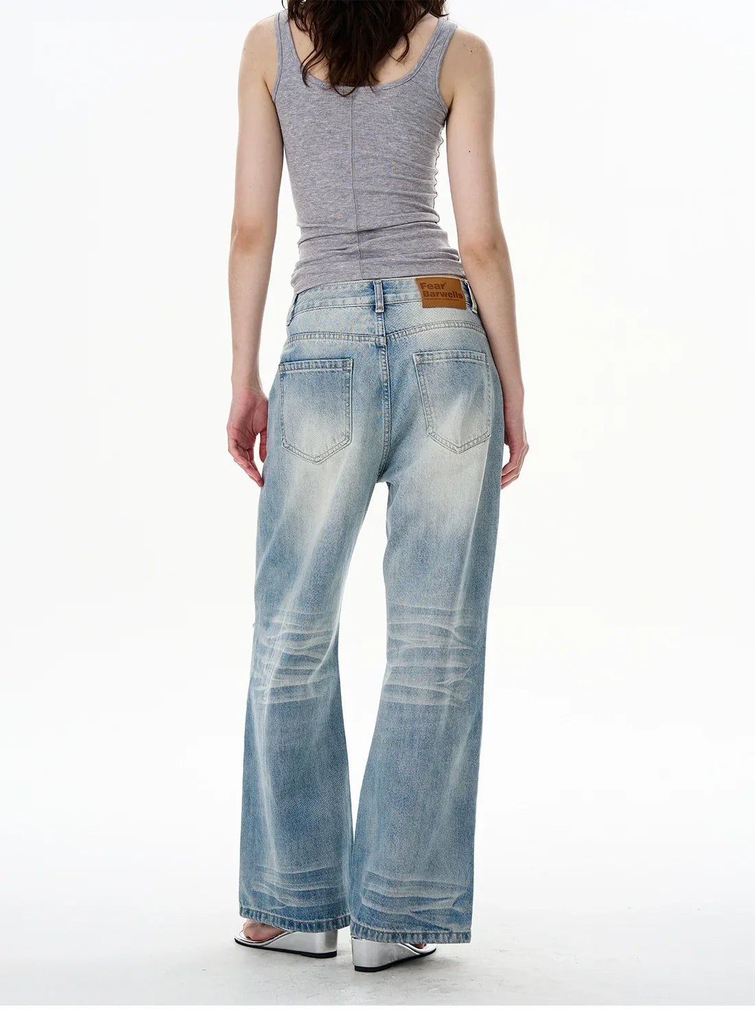 Light Wash Mid-Rise Wide-Leg Jeans