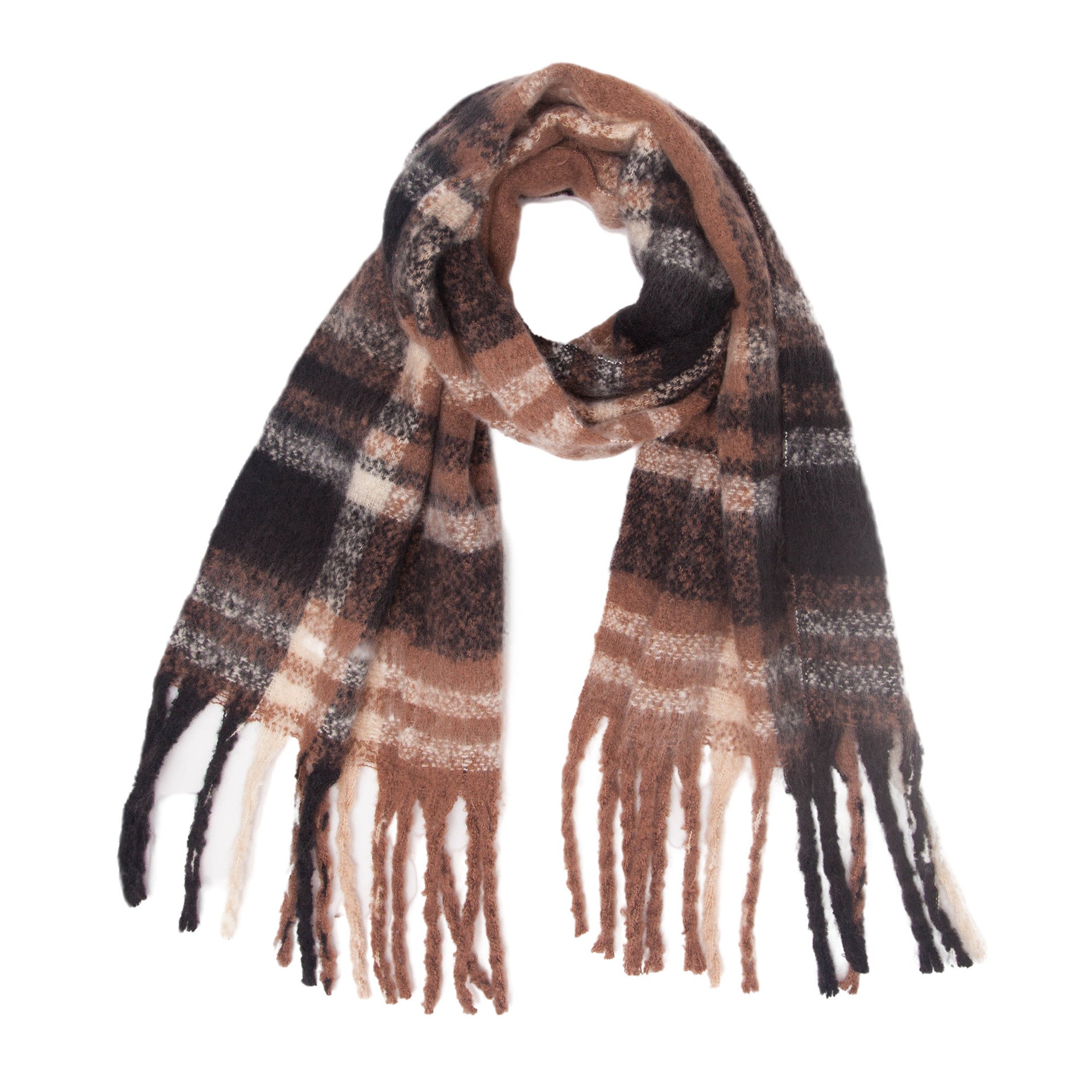 New Autumn Winter Thickened Coarsetassel Plaid Warm Scarf