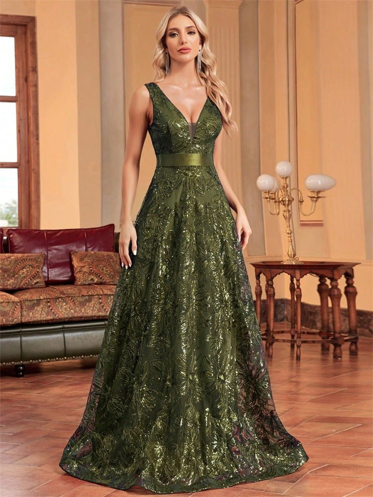 Deep V Plunge Dress Backless Slim Fit Fishtail Bridesmaid Cocktail Evening