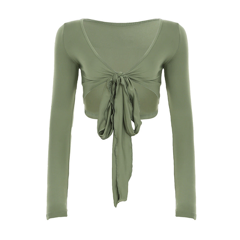 Out Bold Tie-front Long Sleeve Top