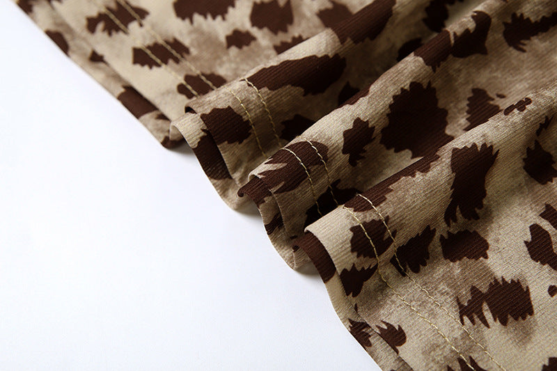 Leopard Aura Midi Dress Brown