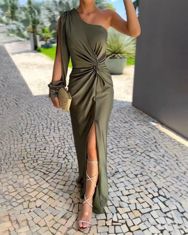 Britney Statement One Shoulder Evening Dress Elevated Occasion Wear