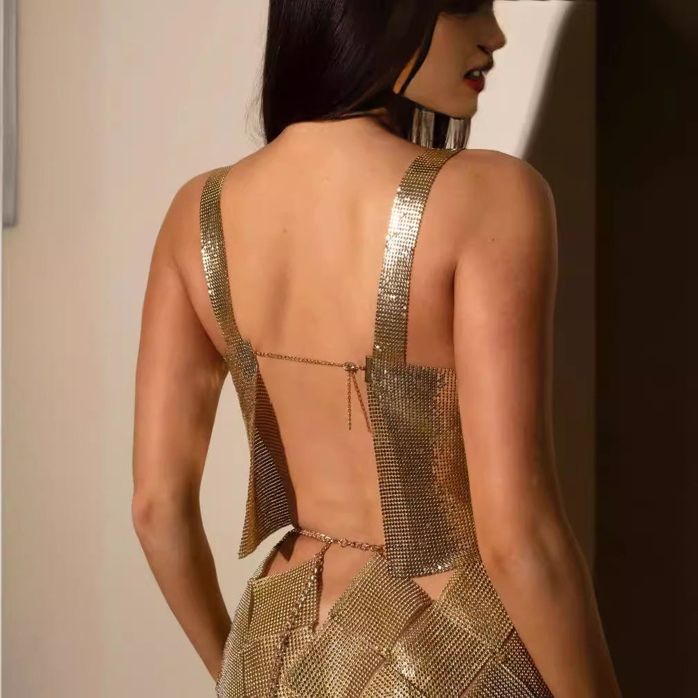 Elegance Gradient Metallic Cami Top