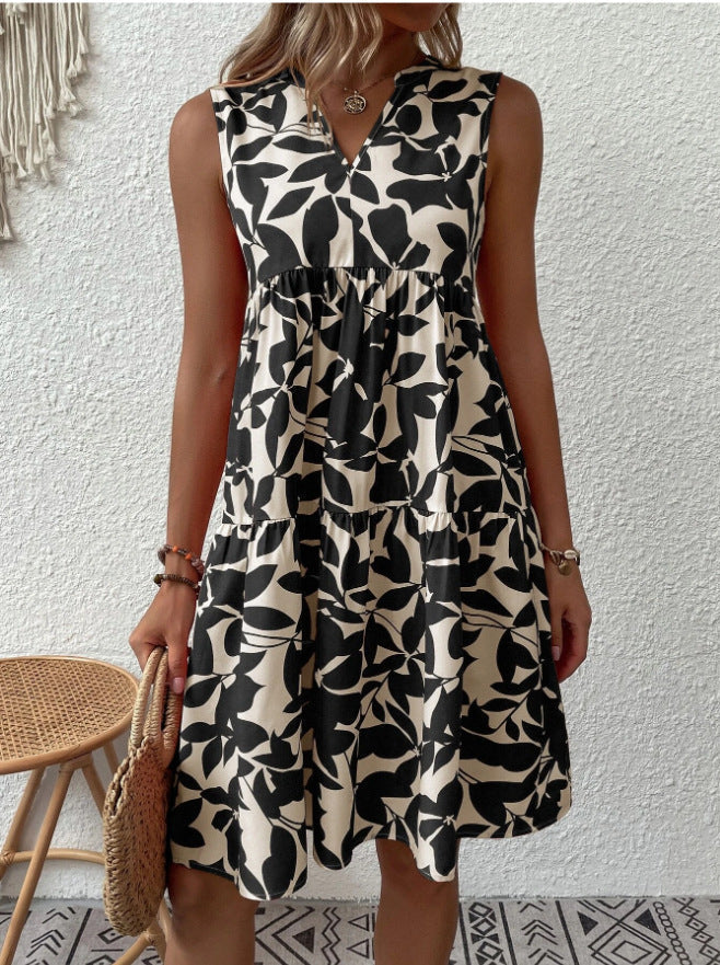 Julieta Effortless Women's a Line Sleeveless Summer Dress with V Neck Design Chic Silhouette Collection