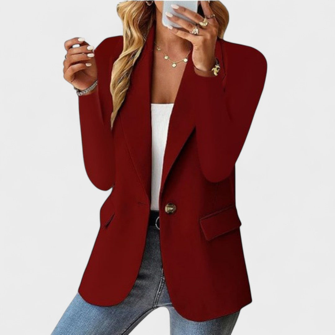 Notch Lapel Single Button Tailored Blazer 8