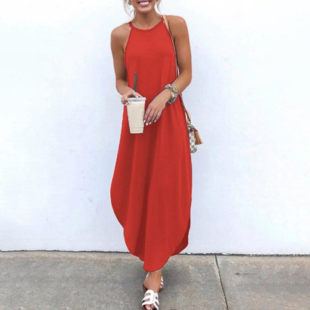 Luz Exclusive Spaghetti Strap Dress with Side Slit Chic Silhouette Collection