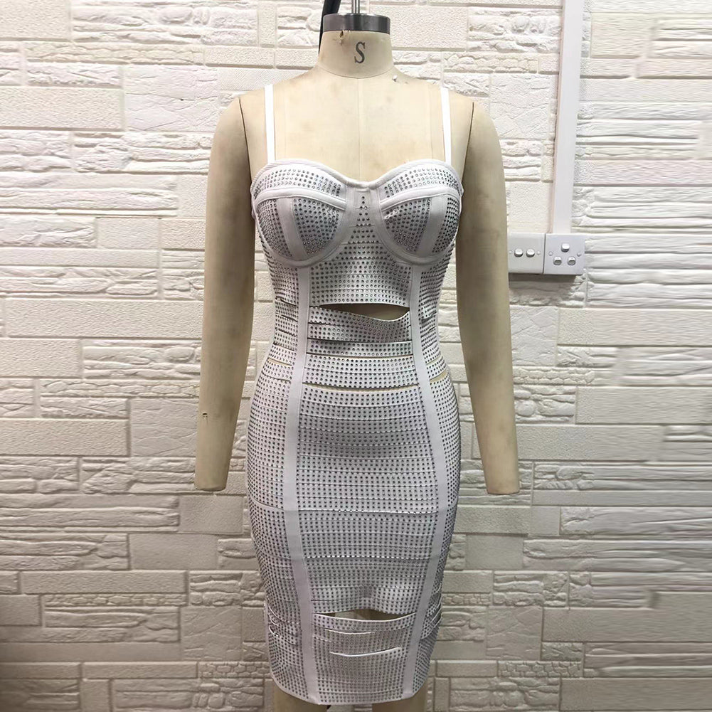Strappy Sleeveless Cut Out Midi Bandage Dress PH01202