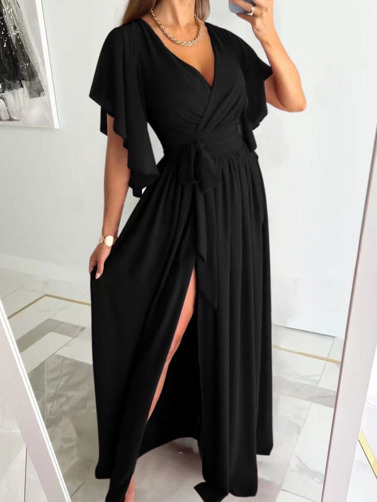 Rafaela Timeless Maxi Dress with Slit Elevated Occasion Wear