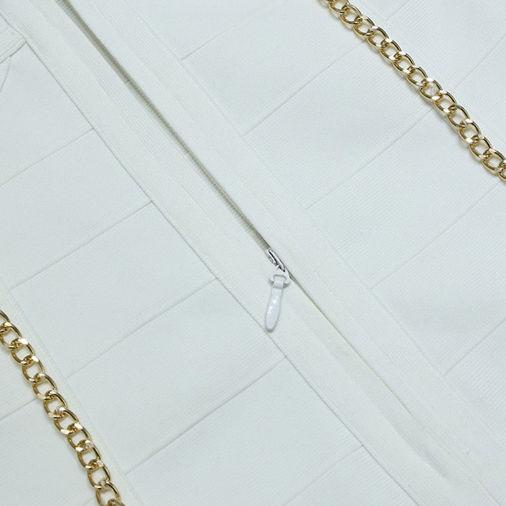 Strappy Sleeveless Chain Mini Bandage Dress PZC1762