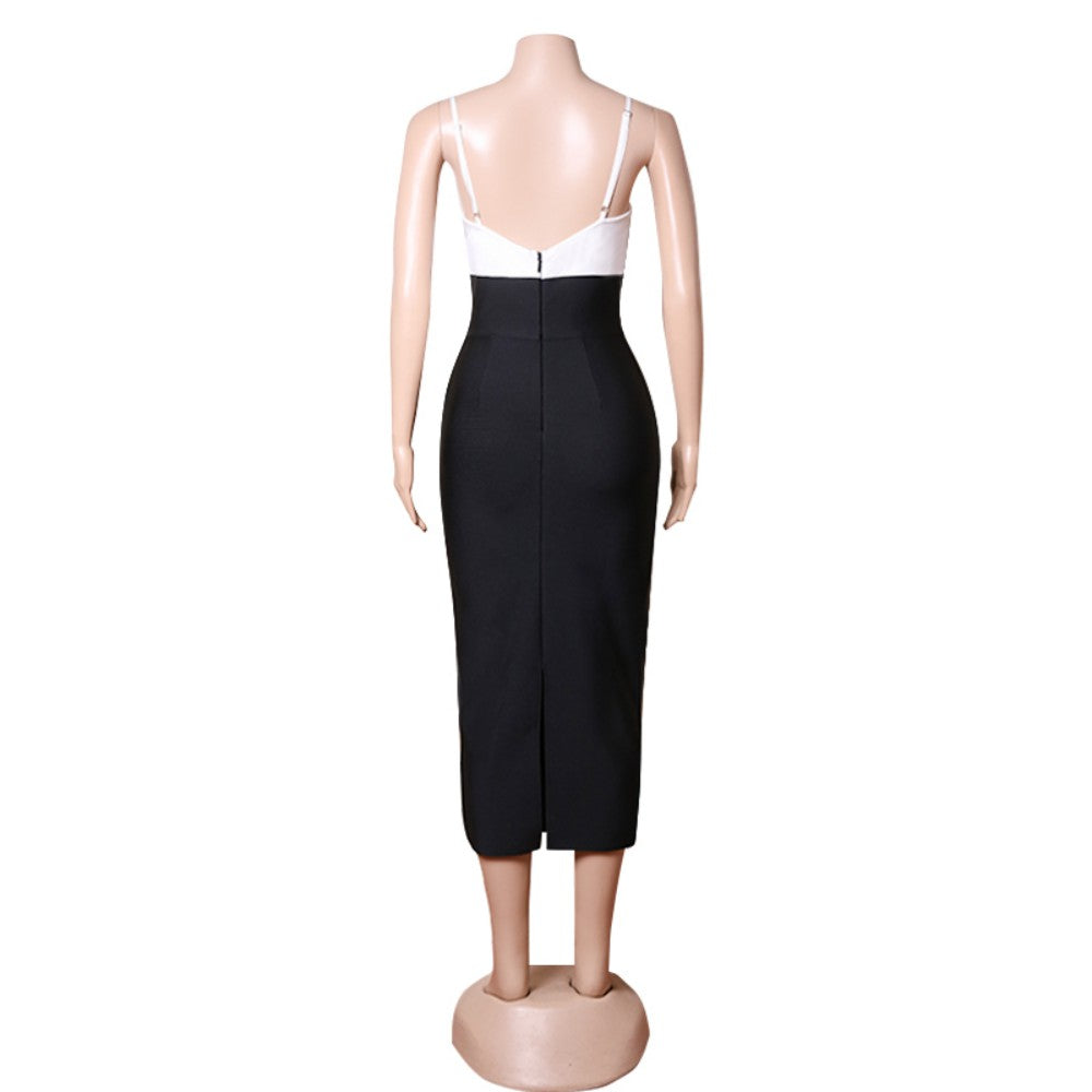 Strappy Sleeveless Midi Cut Out Bandage Dress PZL3010
