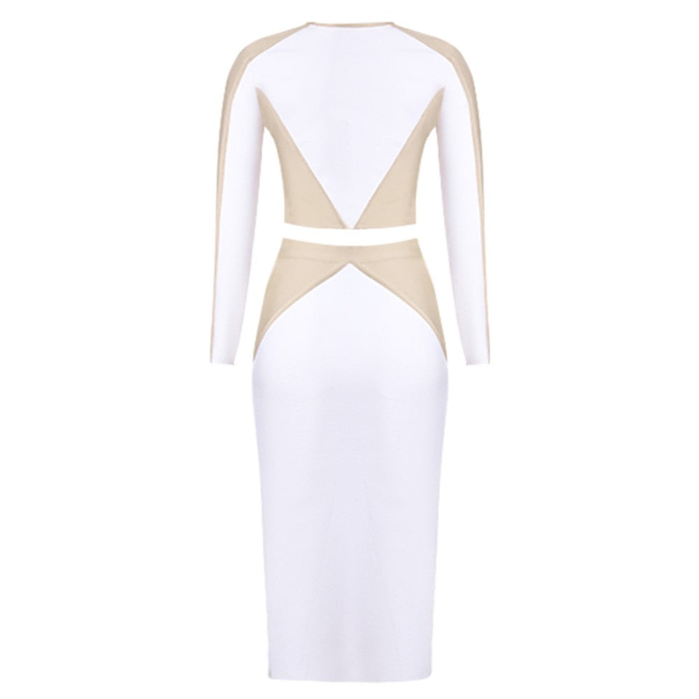 Round Neck Long Sleeve Splicing Bandage Set PZL3012