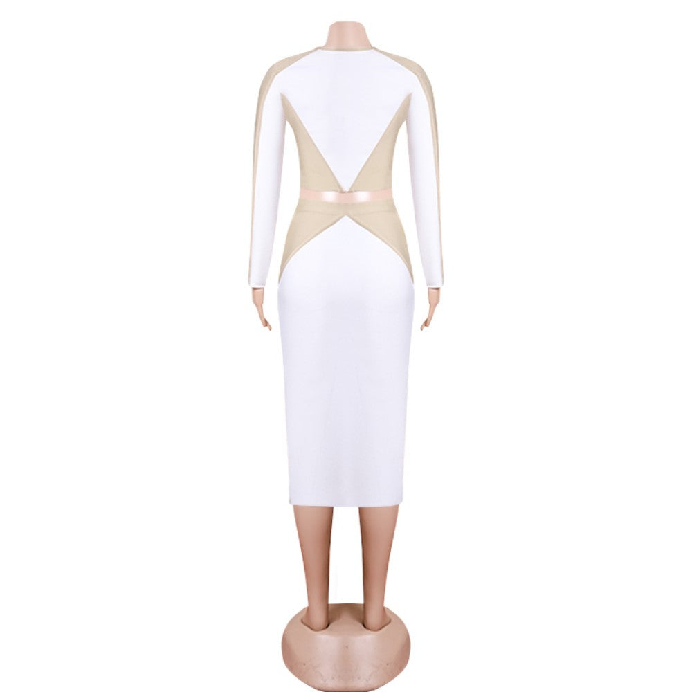 Round Neck Long Sleeve Splicing Bandage Set PZL3012