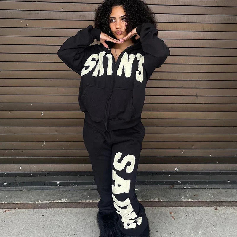 Fashionable Graphic Aesthetic Loose Cozy Hip Hop Hoodie