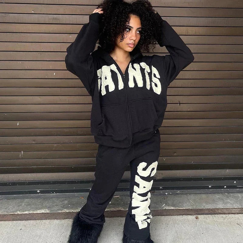 Fashionable Graphic Aesthetic Loose Cozy Hip Hop Hoodie