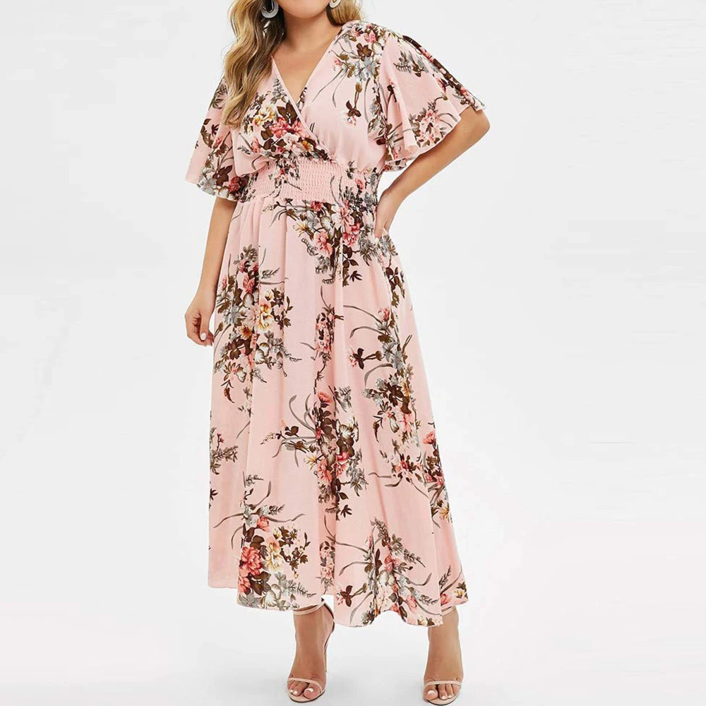 Criselda Long Dress Made of Floral Chiffon for Women Streetwear Style