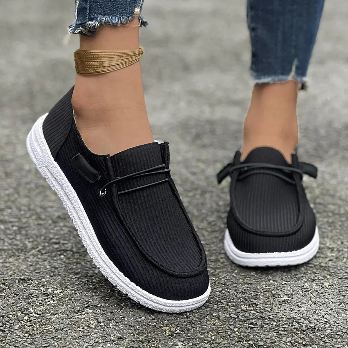 AntiSlip Flat Casual Walking Spring Autumn Round Toe Plus Size Flats Loafers