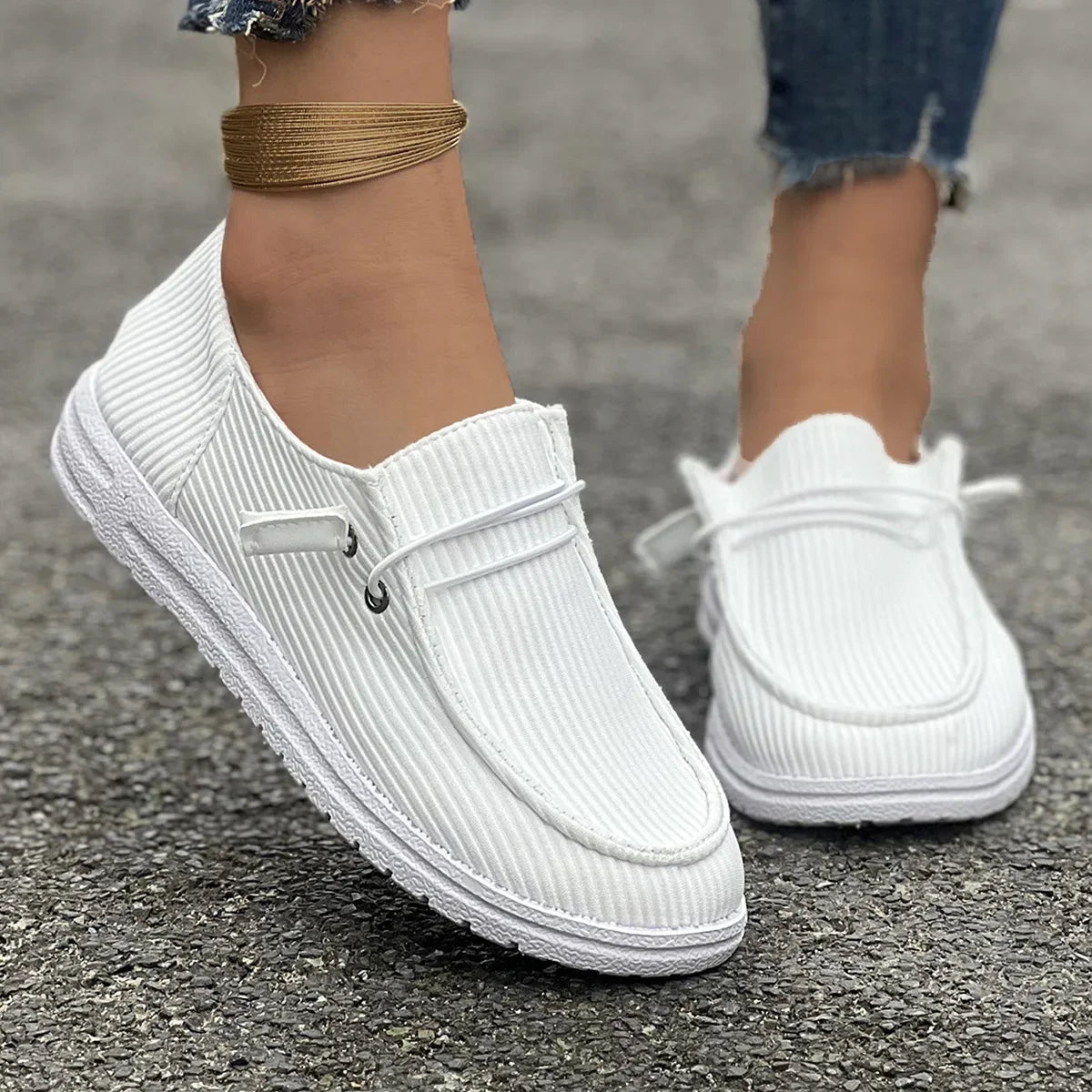 AntiSlip Flat Casual Walking Spring Autumn Round Toe Plus Size Flats Loafers