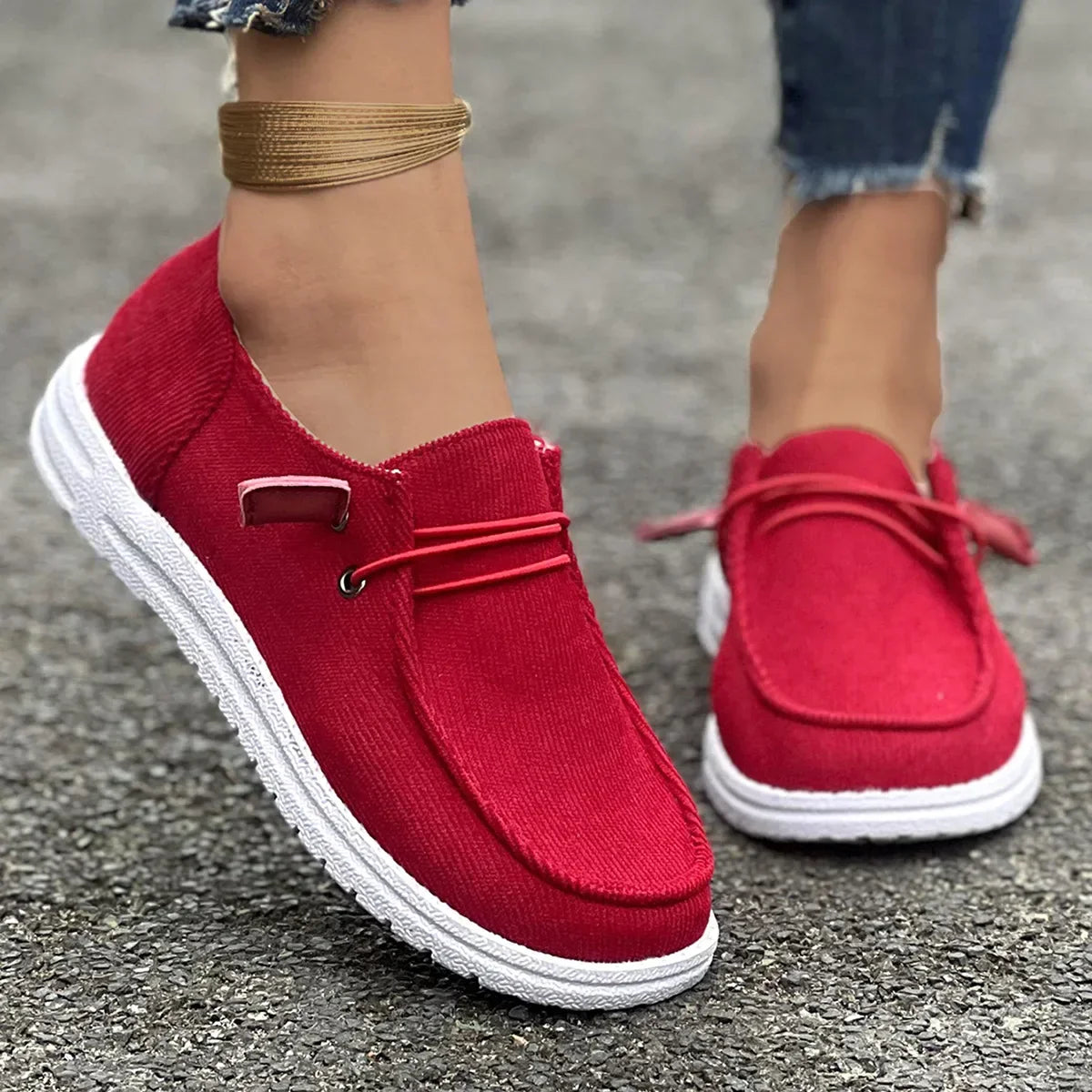 AntiSlip Flat Casual Walking Spring Autumn Round Toe Plus Size Flats Loafers
