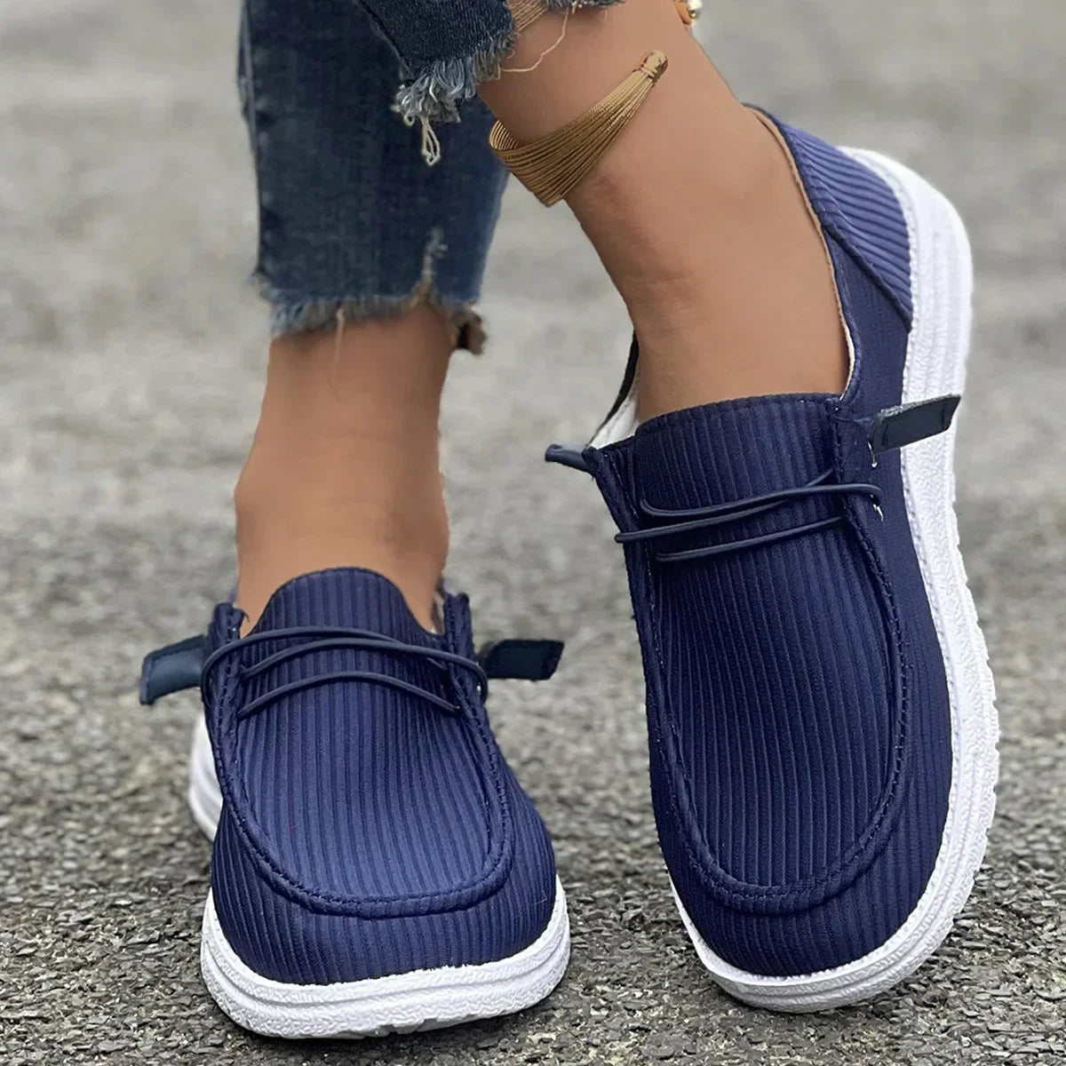 AntiSlip Flat Casual Walking Spring Autumn Round Toe Plus Size Flats Loafers