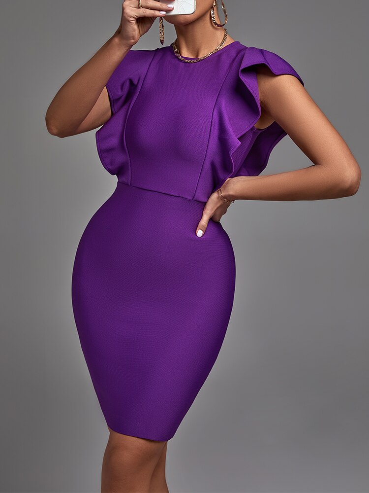 Elegant Sexy Ruffle Club Party Dress