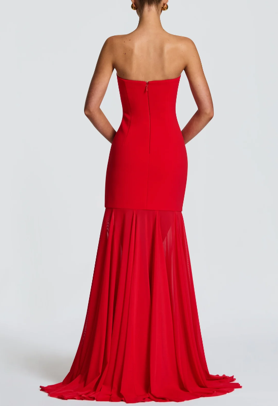 Red Strapless Dress