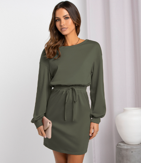 Diagonal Shoulder Fashion Skirt With Round Neck (Set Of 2) M / Flower Gray