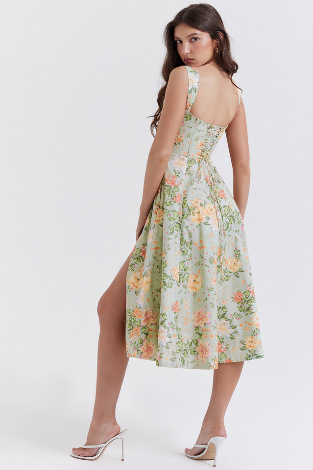 Saira Pale Jade Printed Sundress