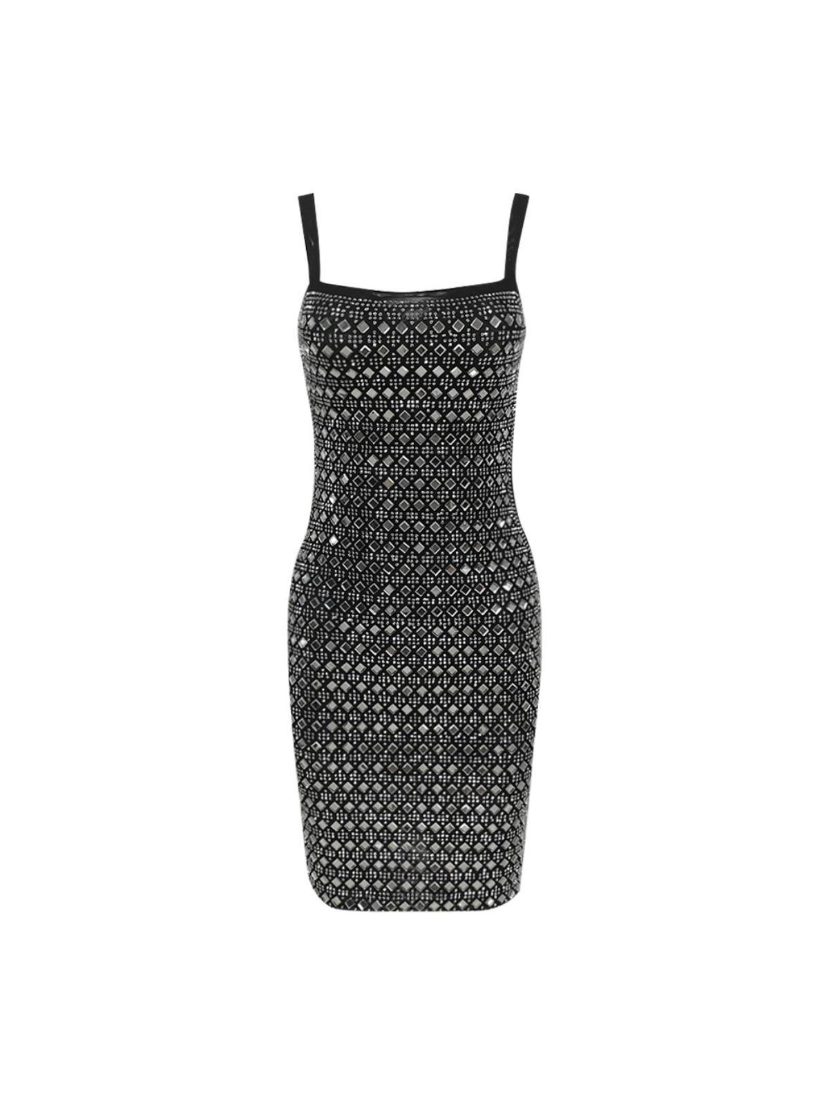Spaghetti Crystal Bandage Mini Dress