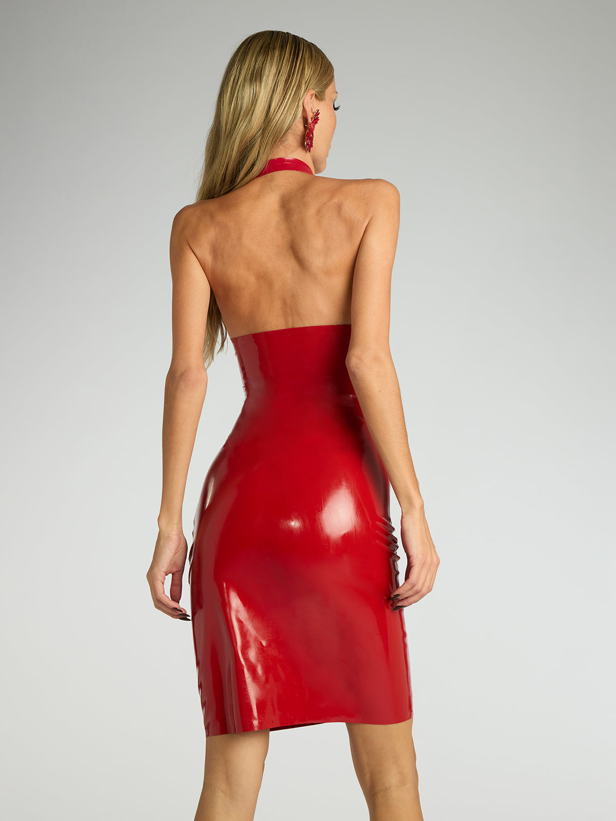 Halterneck Latex Mini Dress