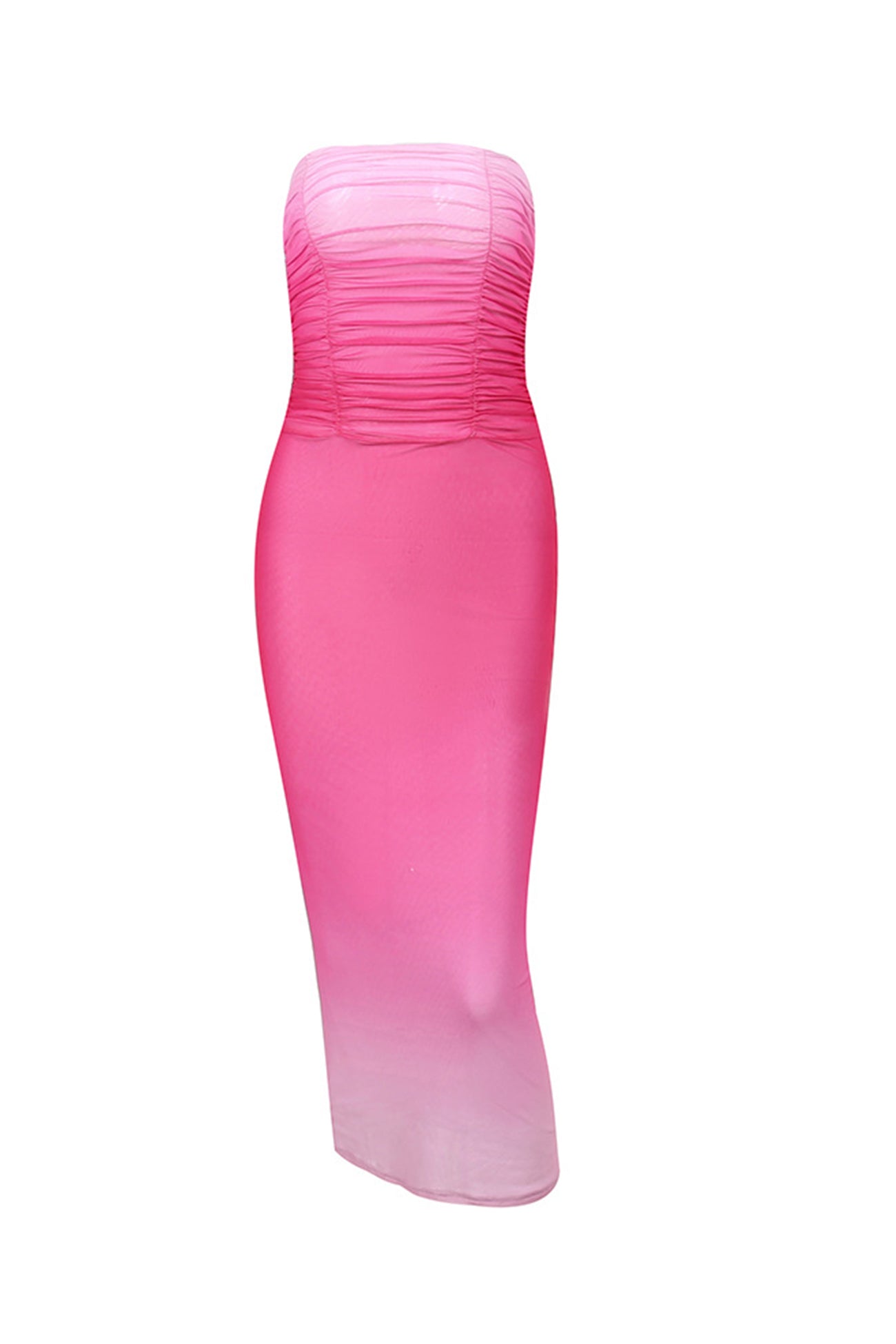 Pink Ombre Strapless Dress