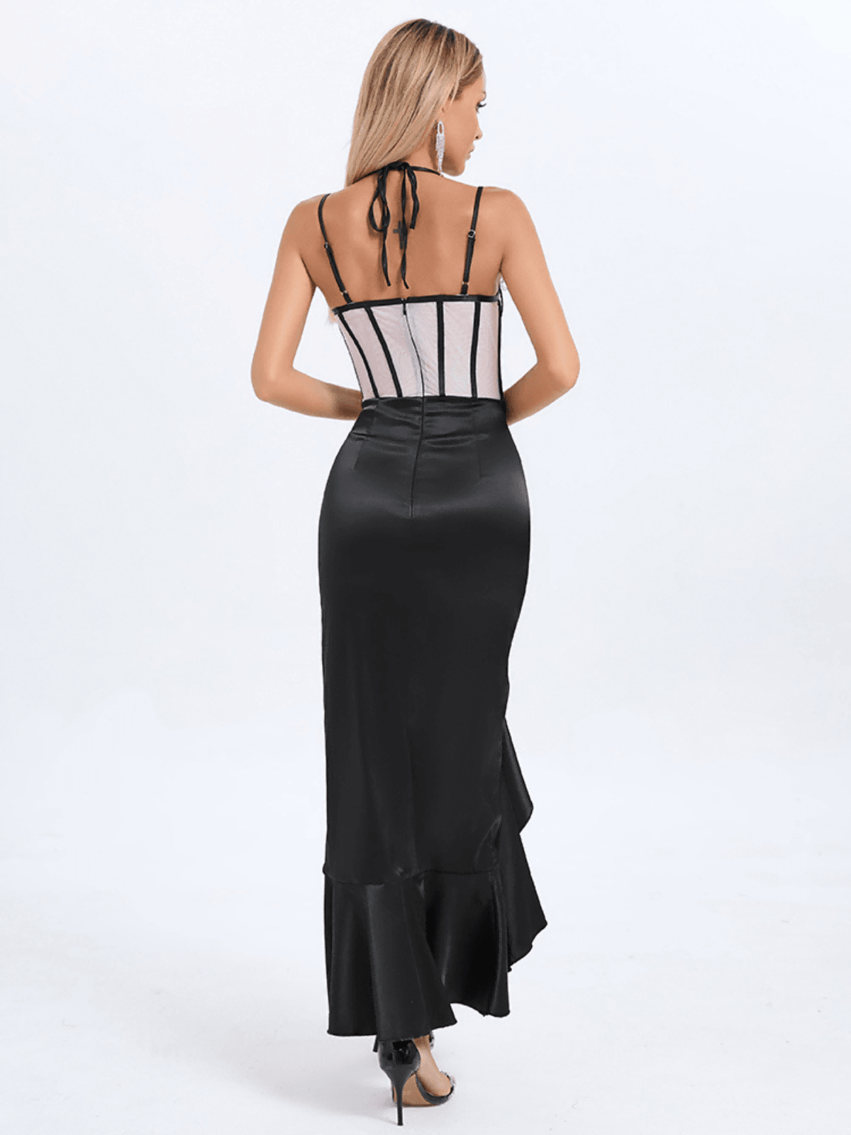 Spaghetti Flower Split Dress