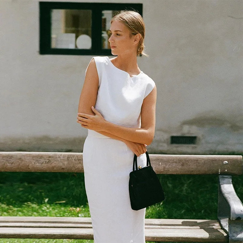 Linen Minimalist Loose Crop Top