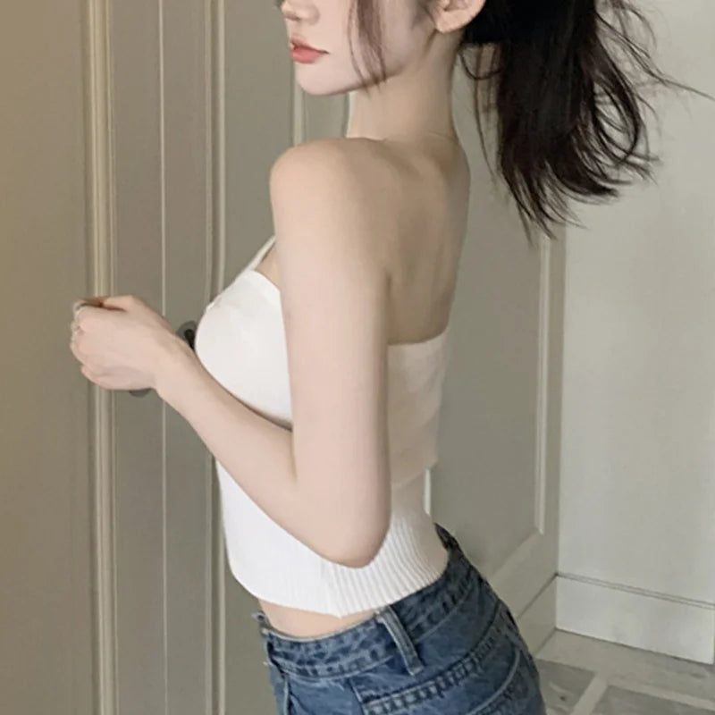 Solid Color OffShoulder Strapless