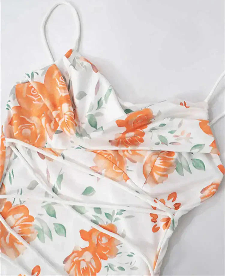 Floral Print Spaghetti Strap Long Dress