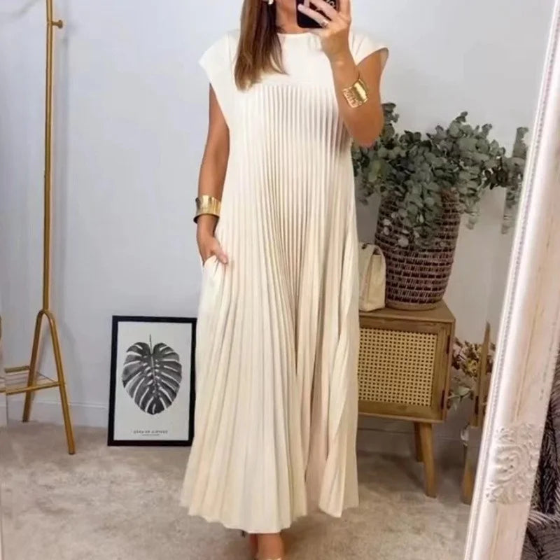 Araceli Premium Pleated Maxi Dress Statement Occasion Edit