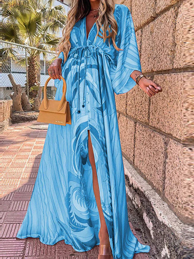 Enrica Elevated Printed Beach Dress Premium Wardrobe Essential