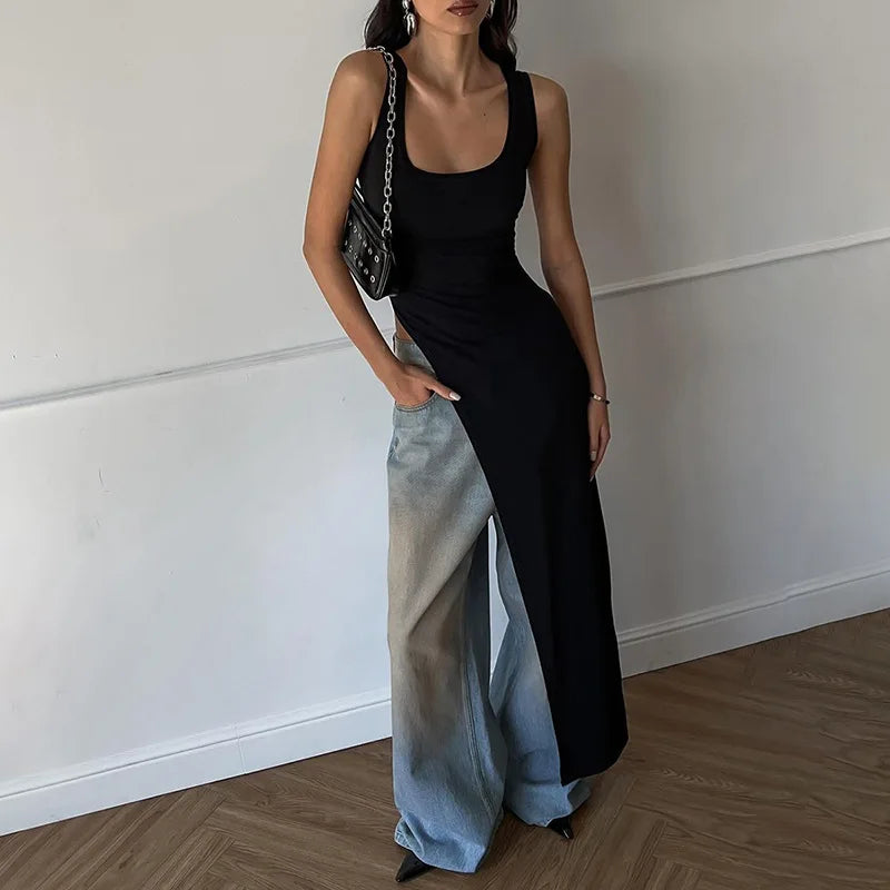 Backless Suspender Slim Crop Top