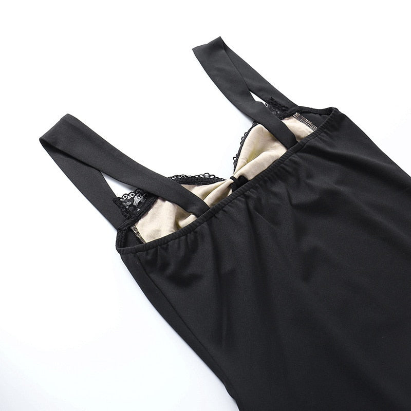 Sweetheart Neck Lace Trim Bow Tie Satin Bodycon Mini Dress