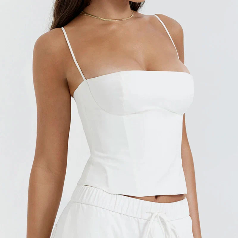 Summer Backless ZipUp Bustier Cami Top