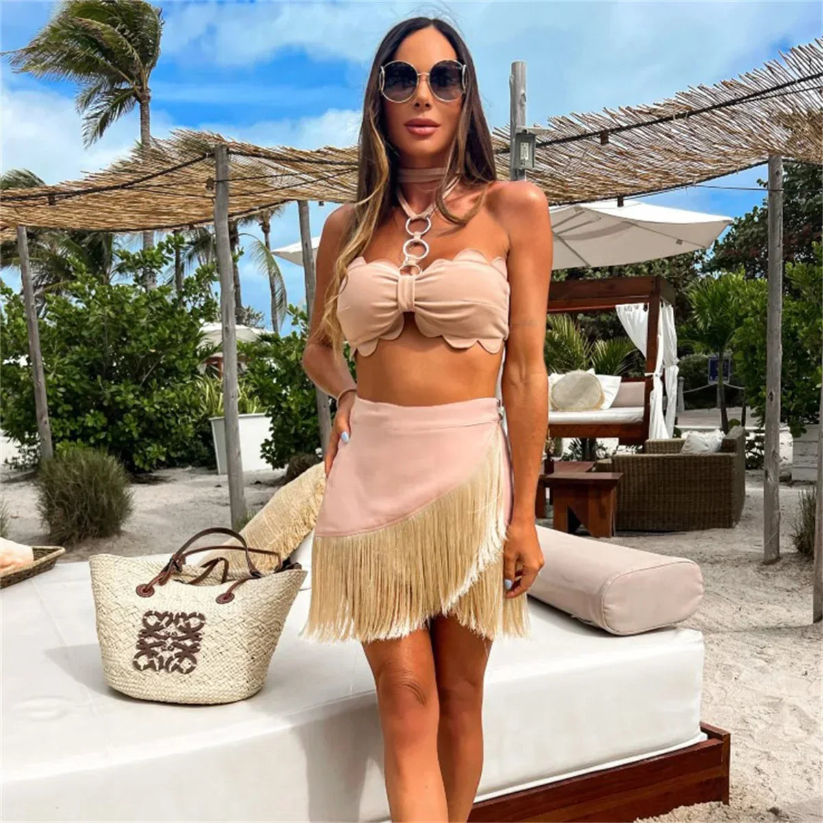 Caroline Luxe Polyester Beach Dress for Summer Occasions Elevated Occasion Wear