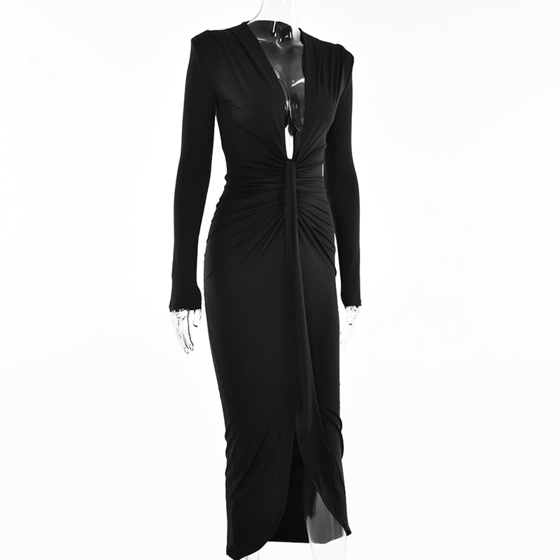 Party Robe Bodycon Deep V Neck Bandage Ladies Dress