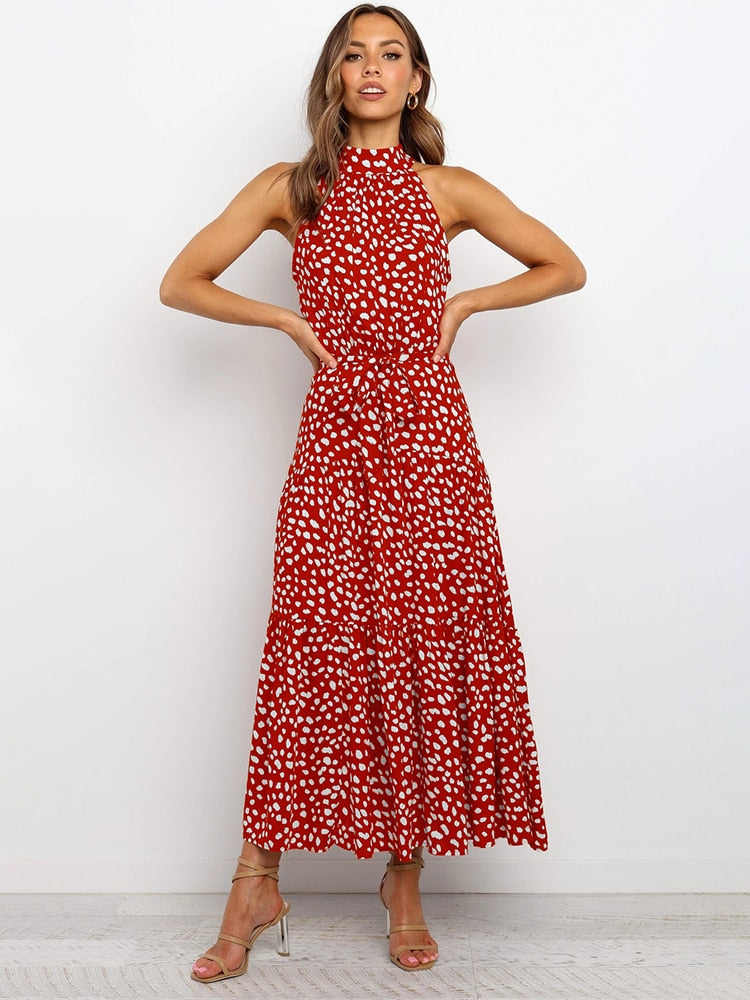 Adriana Chic Summer Dress with Polka Dot Print Shine Into Designer Edit